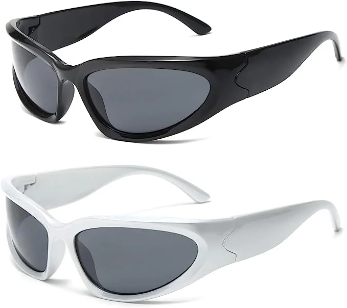 Lunettes y2k noir & argent 