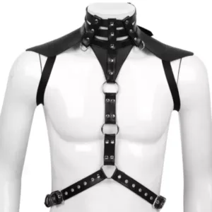 Harnais homme cuir epaules et cou