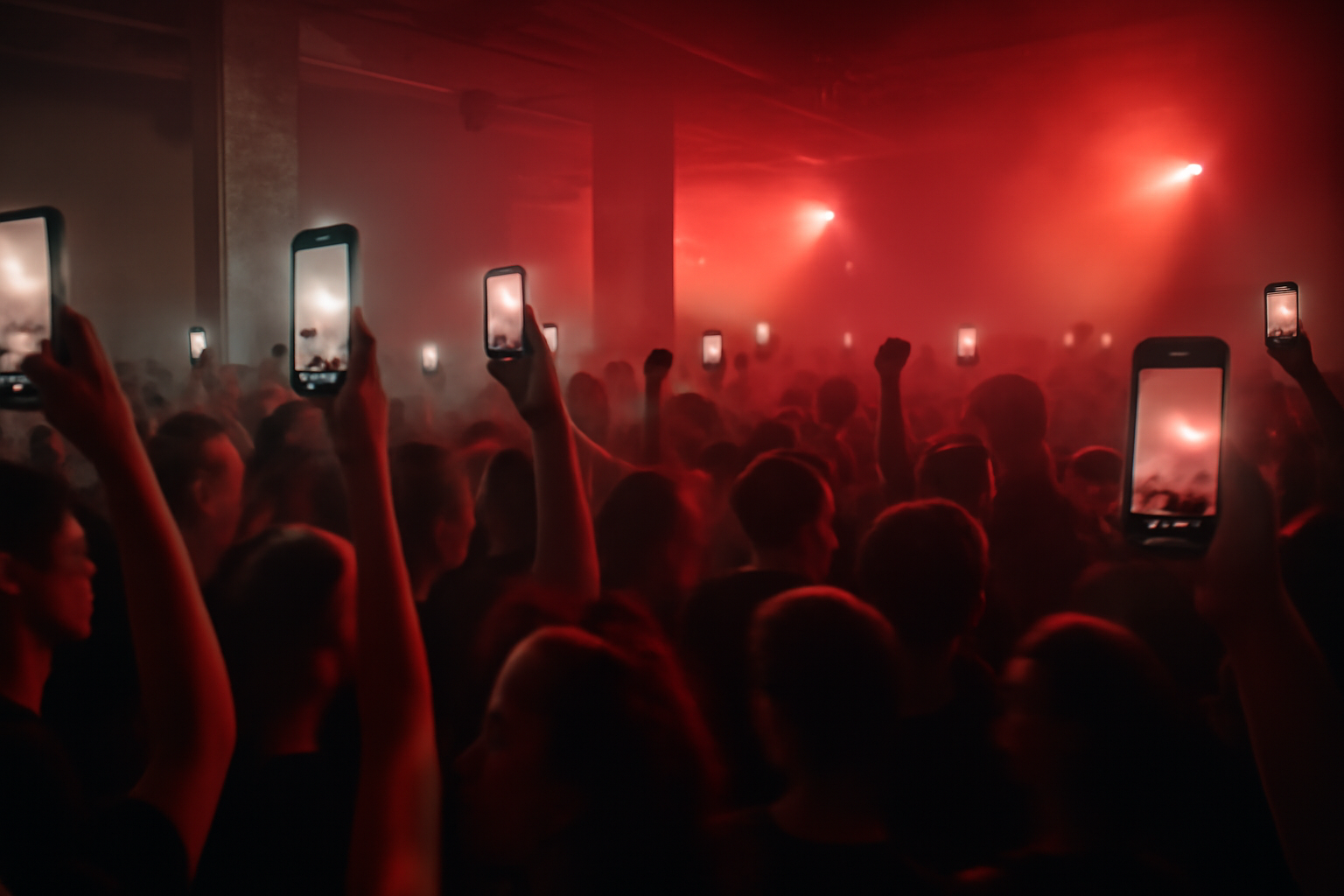 Smartphones leves sur le dancefloor techno