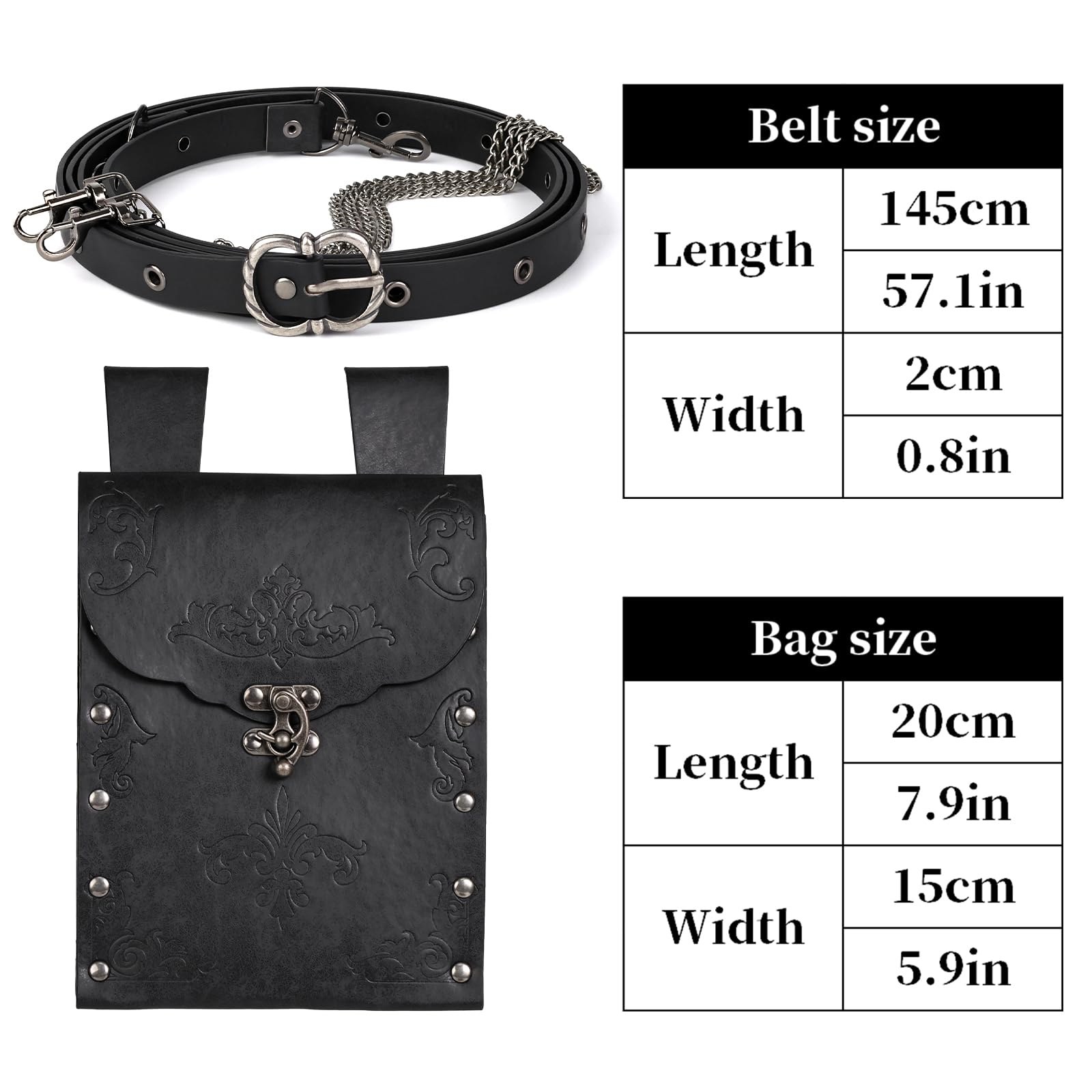 ceinture utilitaire médiévale femme pochettes amovibles festival cosplay - photo 6