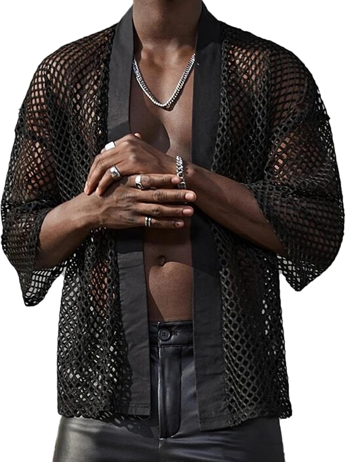 Chemise Maille Creusee Homme Manches Longues