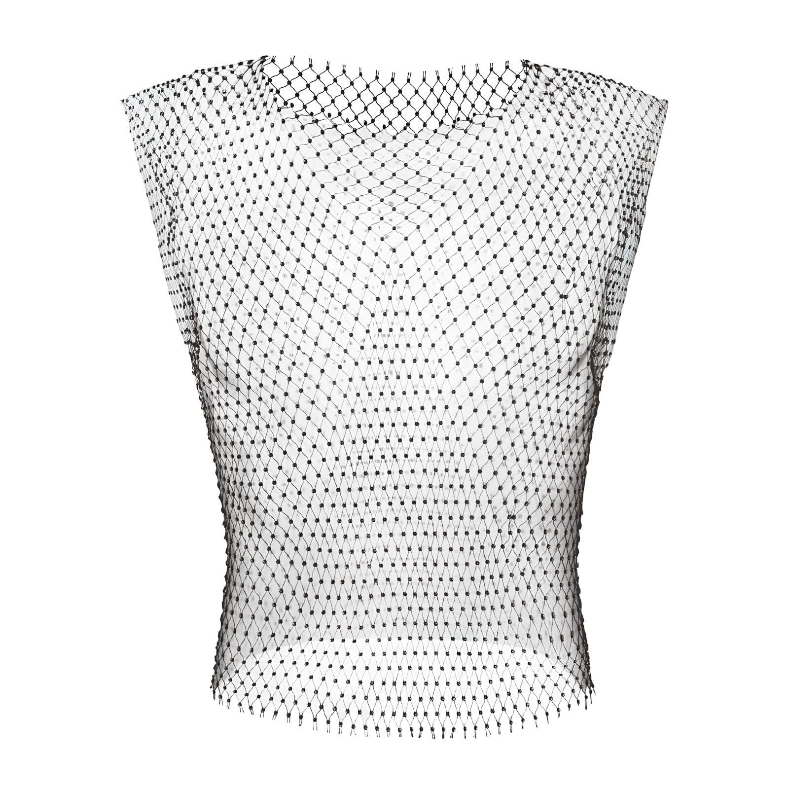 gilet strass homme crop top resille transparent sexy clubwear soirée techno - photo 4