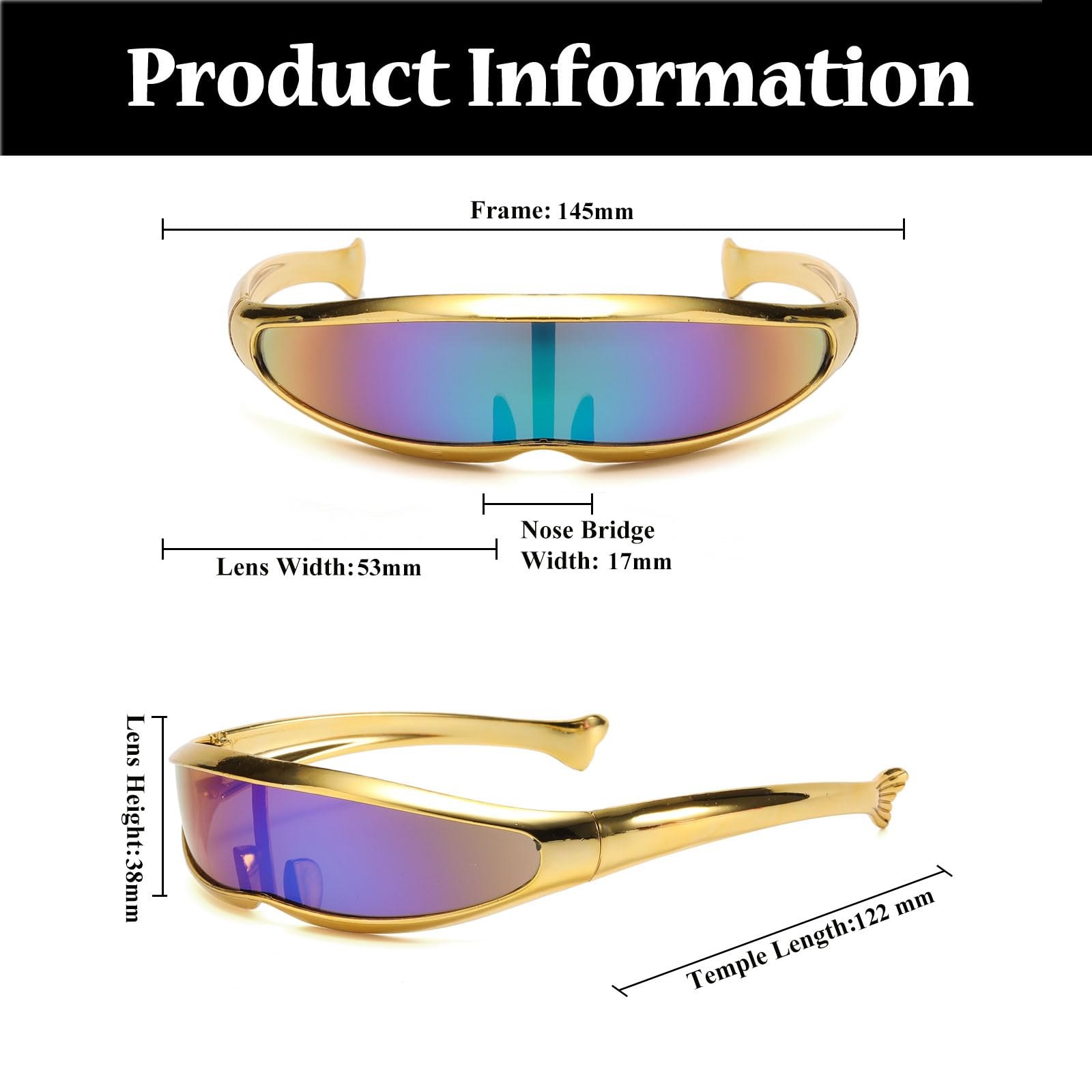 lunettes rave alien petite monture mode futuriste UV400 festival techno - photo 3