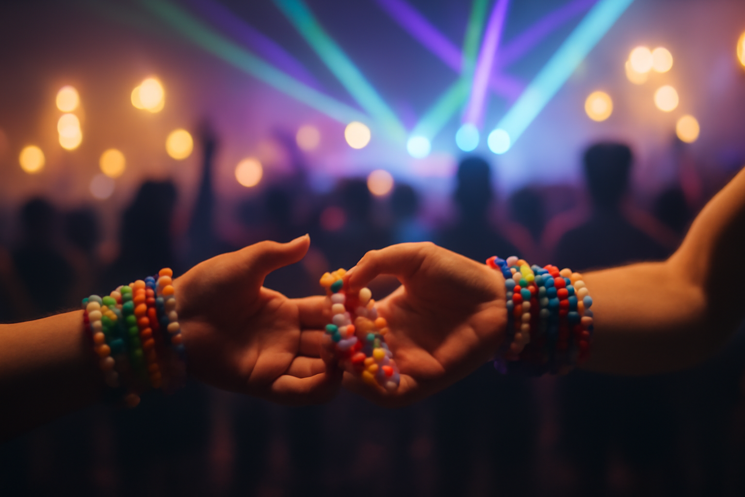Échange de kandi entre ravers américains