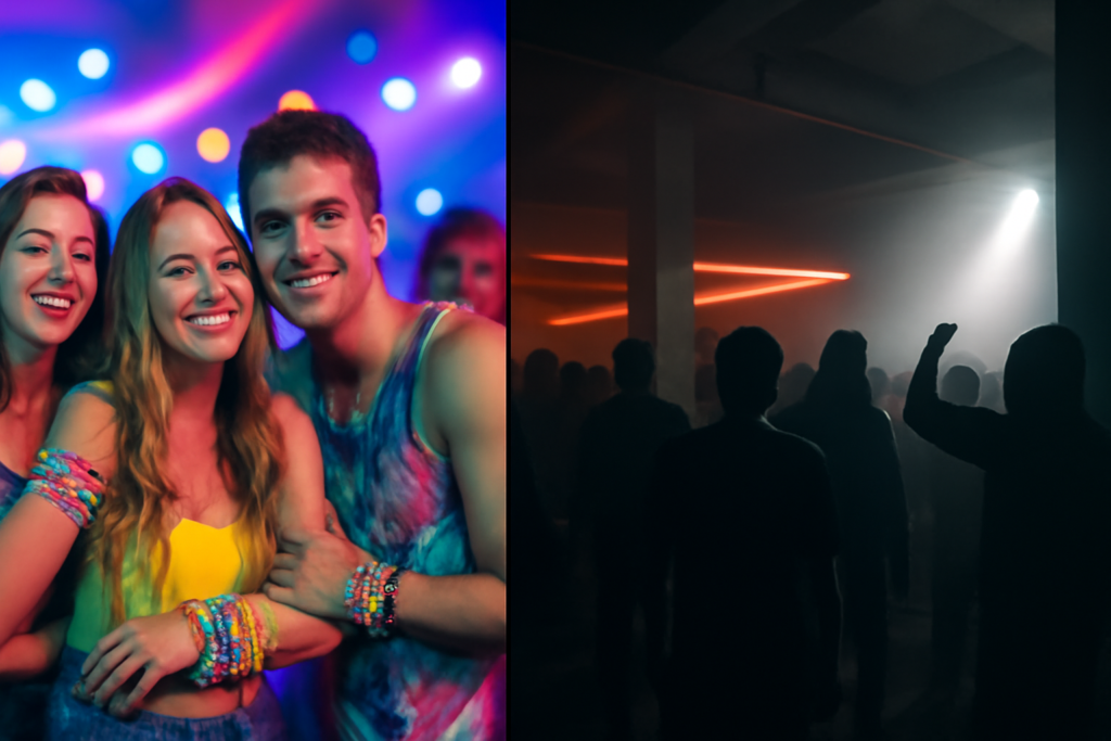 Lire la suite à propos de l’article Rave culture US vs Europe : PLUR contre underground, deux philosophies du dancefloor