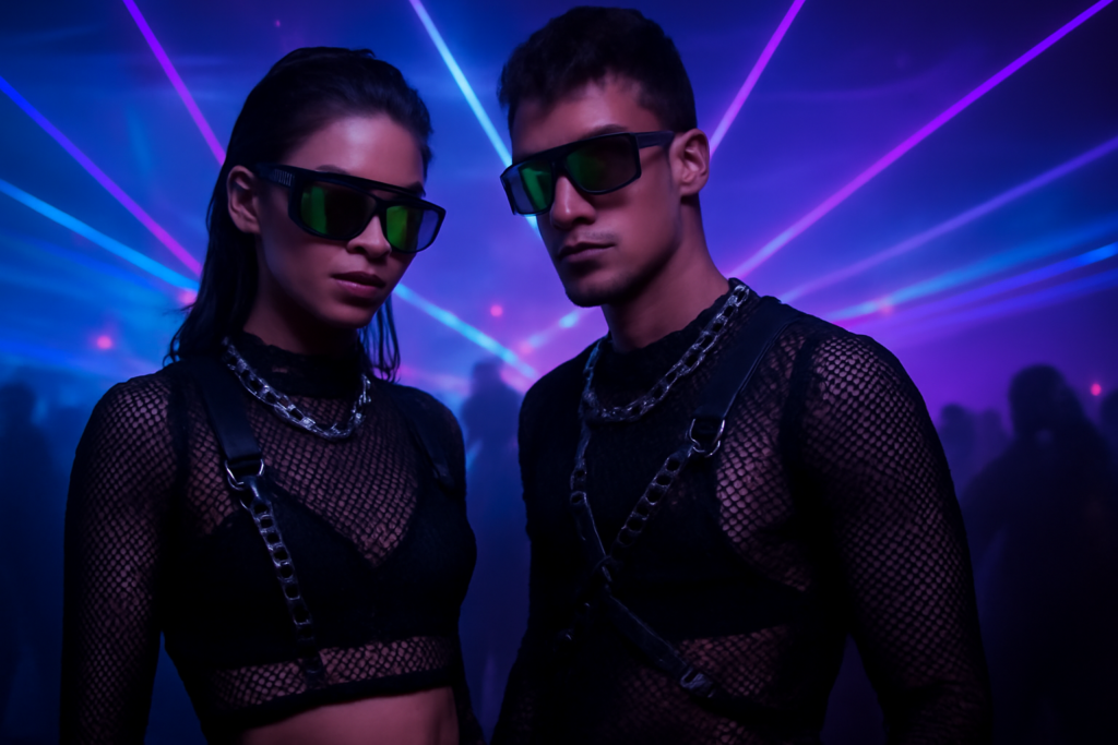 Lire la suite à propos de l’article Outfits assortis en couple pour rave techno : le guide anti-cringe